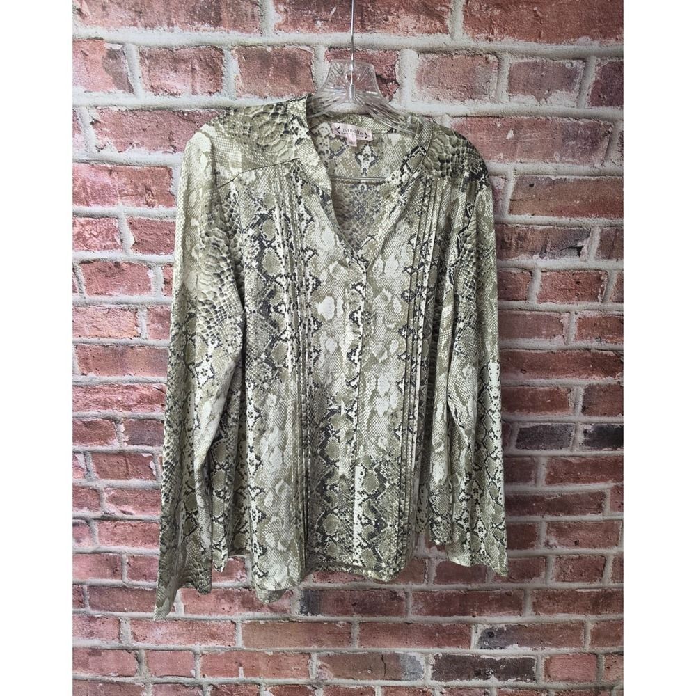 Women's NANETTE LEPORE Snake Print Long Sleeve Blouse Size Large